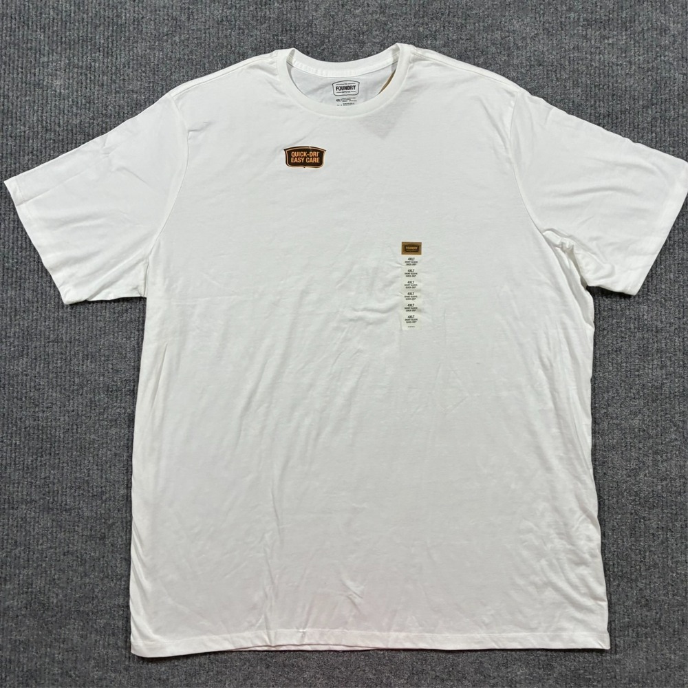 The‎ Foundry Supply Co. Mens T-Shirt Size 4XLT White Casual Quick Dri Easy Care
